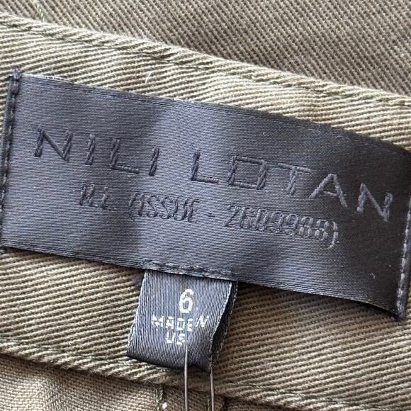 Nili Lotan Yannic Cotton-Twill Cargo Pants Olive Green Size 6 NWOT - Picture 7 of 11